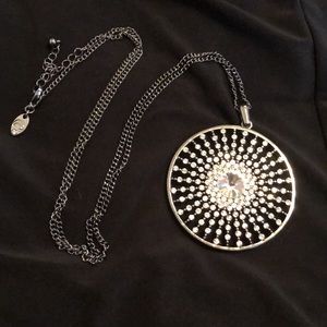 Charming Charlie Black and Rhinestone Necklace